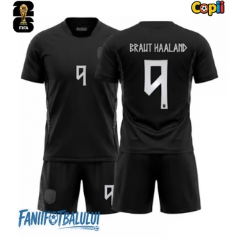 Norvegia Erling Haaland #9 Echipament de Fotbal Replică Mondial 2026 Copii Deplasare (+ Șorturi)
